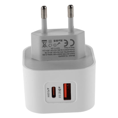Chargeur ELAYARD type C + usb 35W ys-6090pd blanc