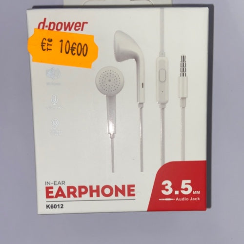 Ecouteur jack 3.5 MM Blanc D-Power K6012