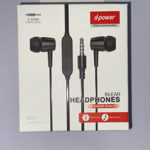 Écouteur filaire noir Jack D-POWER K6011
