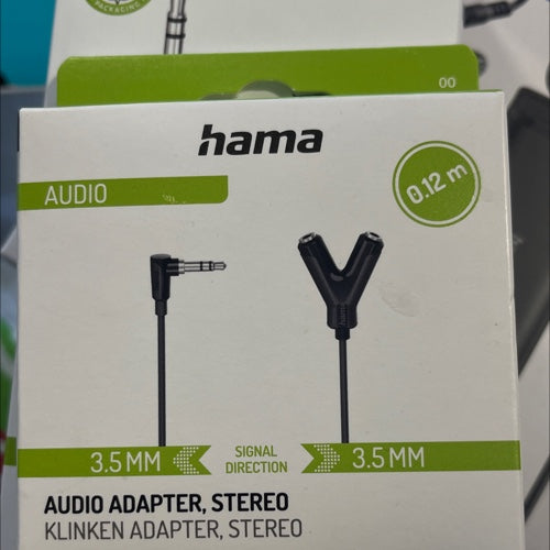 Hama adaptateur audio double stéréo 0.12m