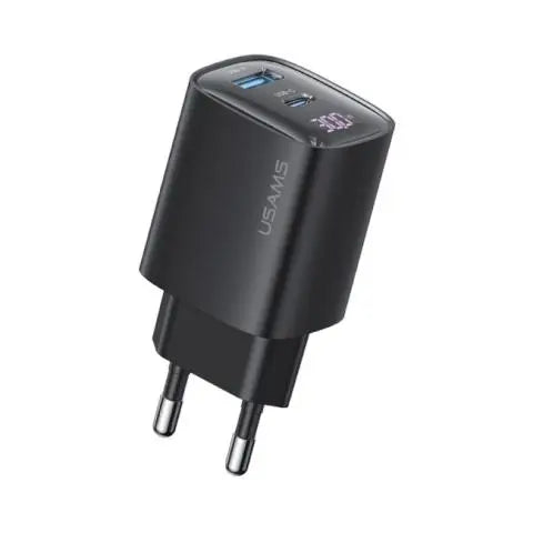 Chargeur Rapide avec Afficheur USB + USB-C 30W GaN Usams CC229